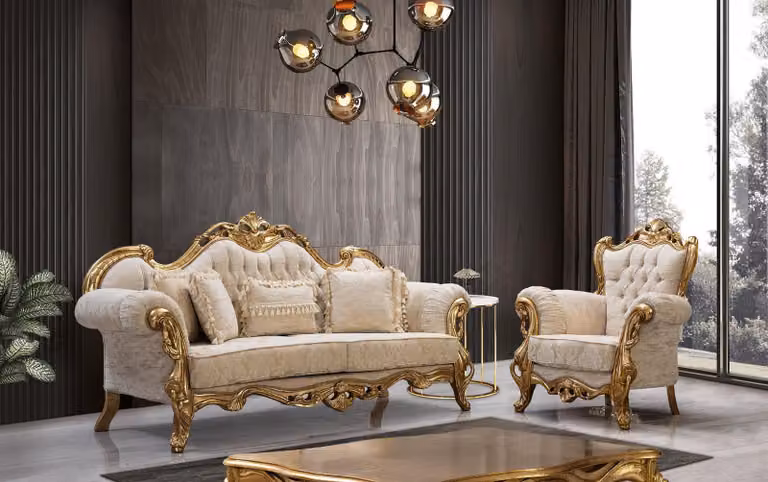 Sofagarnitur Couch 3+1 Sitz Gruppe Garnituren Sessel Klassische Möbel