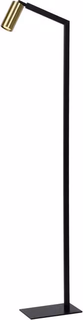 Lampada da terra moderna SYBIL Lucide in metallo nero e oro, regolabile, H: 145 cm, L: 37,5 cm, P: 15 cm