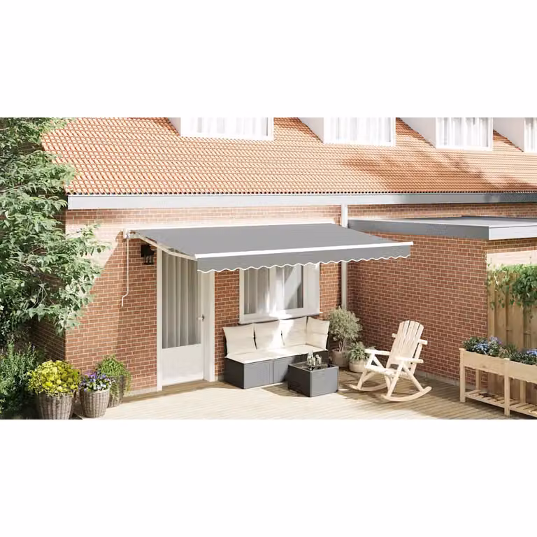 Telaio per tenda da sole a cassetta motorizzato vidaXL in acciaio e alluminio, Bianco, L: 400 cm, P: 200 cm