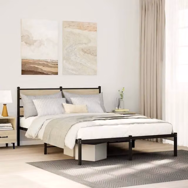 Giroletto vidaXL in metallo e legno Rovere Sonoma L: 135 cm, P: 190 cm