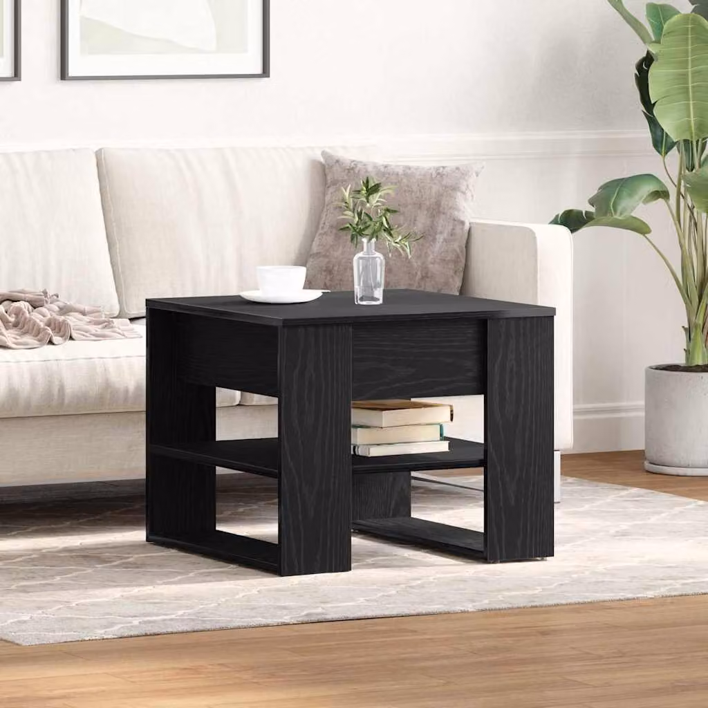 Maison Exclusive - Tavolino da salotto effetto rovere nero 55,5 x 55 x 45 cm Materiale ligneo