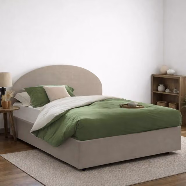 Letto Matrimoniale Ayur Talamo Italia con Materasso Incluso, Grigio, 160x200 cm – 1