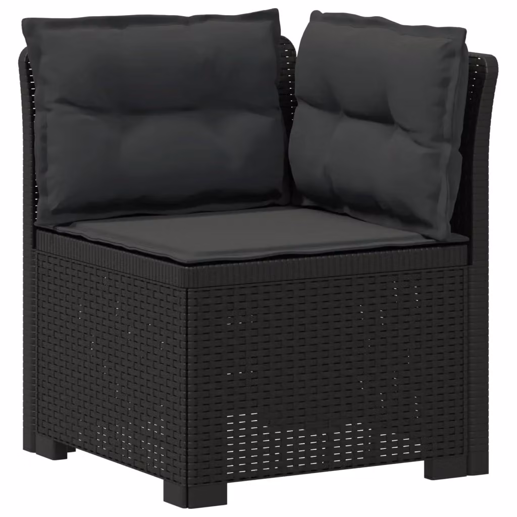Divano da giardino a 1 posto con cuscini vidaXL in aspetto rattan color antracite L 70,5 x P 62 x H 62 cm – 2