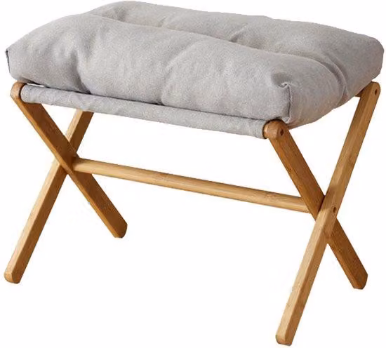Pouf pieghevole grigio Unyqoos® con imbottitura morbida e struttura leggera a forma di X, ideale per risparmiare spazio in camera da letto, ufficio e angolo trucco