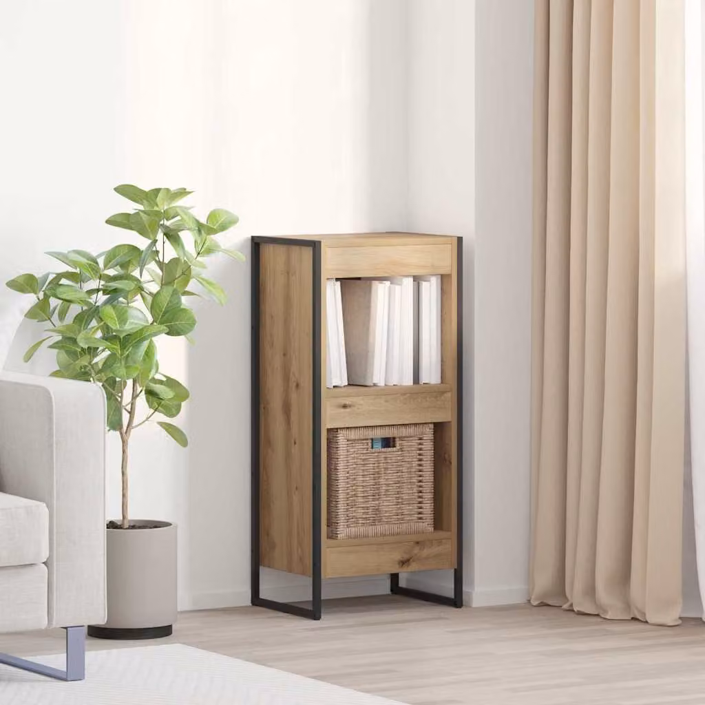 Armadio per Libri Industrial vidaXL in Legno e Metallo, Marrone, L 40 cm x P 30 cm x H 86,5 cm