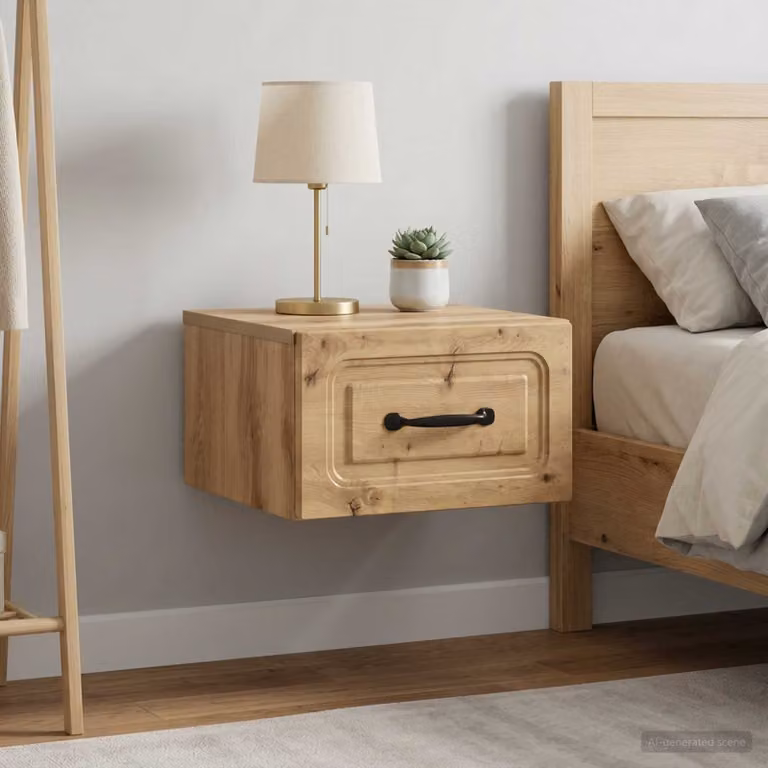 Set di 2 comodini sospesi vidaXL moderni in legno marrone opaco