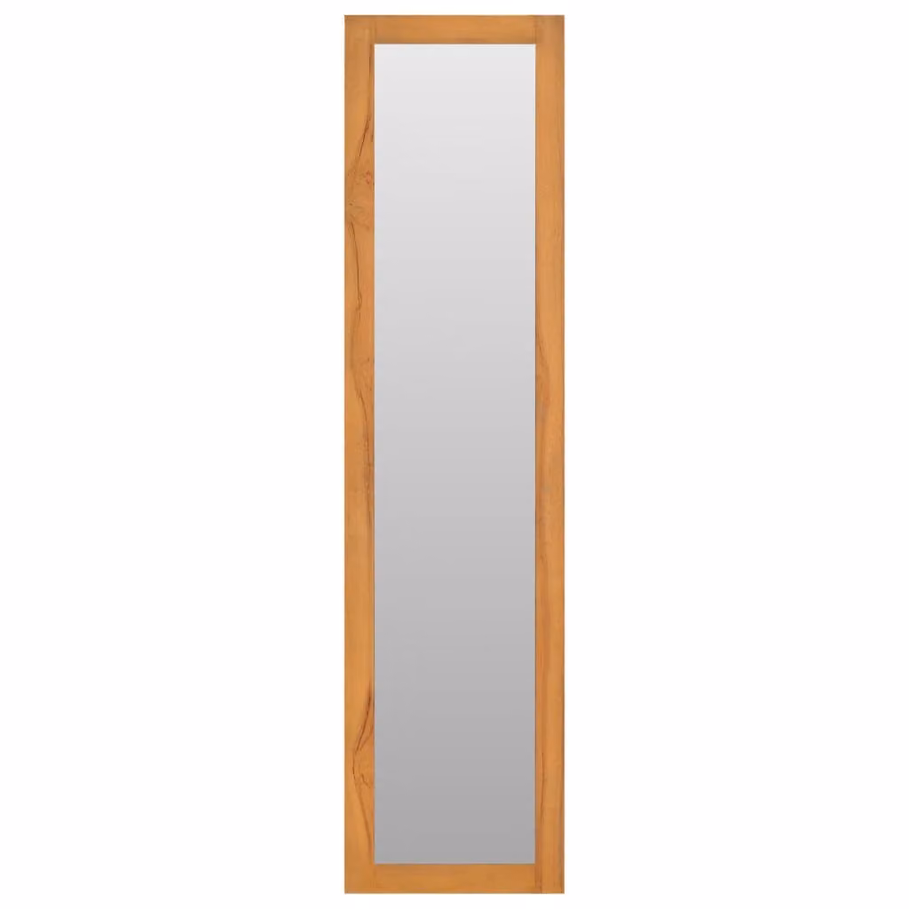 Specchio da Parete con Mensole 30x30x120 cm in Massello di Teak