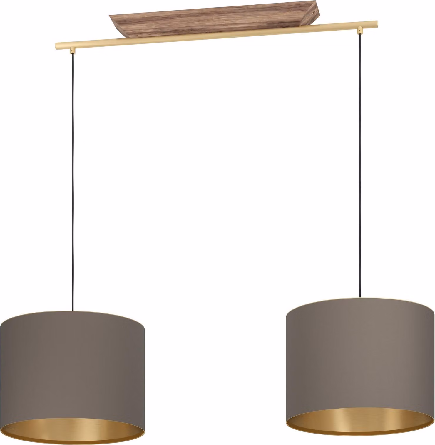Lampada a sospensione EGLO Santandria, lampada a sospensione a 2 luci sopra il tavolo da pranzo, FSC100PA, lampada da sala da pranzo, lampada a sospensione con E27, 105 cm
