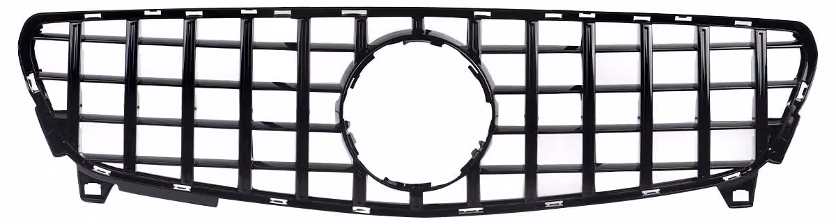 Griglia anteriore, stile GT R, compatibile con Mercedes-Benz Classe A W176, nero lucido