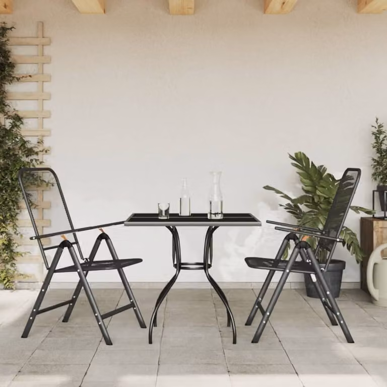 Maison Exclusive - Set da giardino da 3 pezzi, antracite, con struttura a griglia