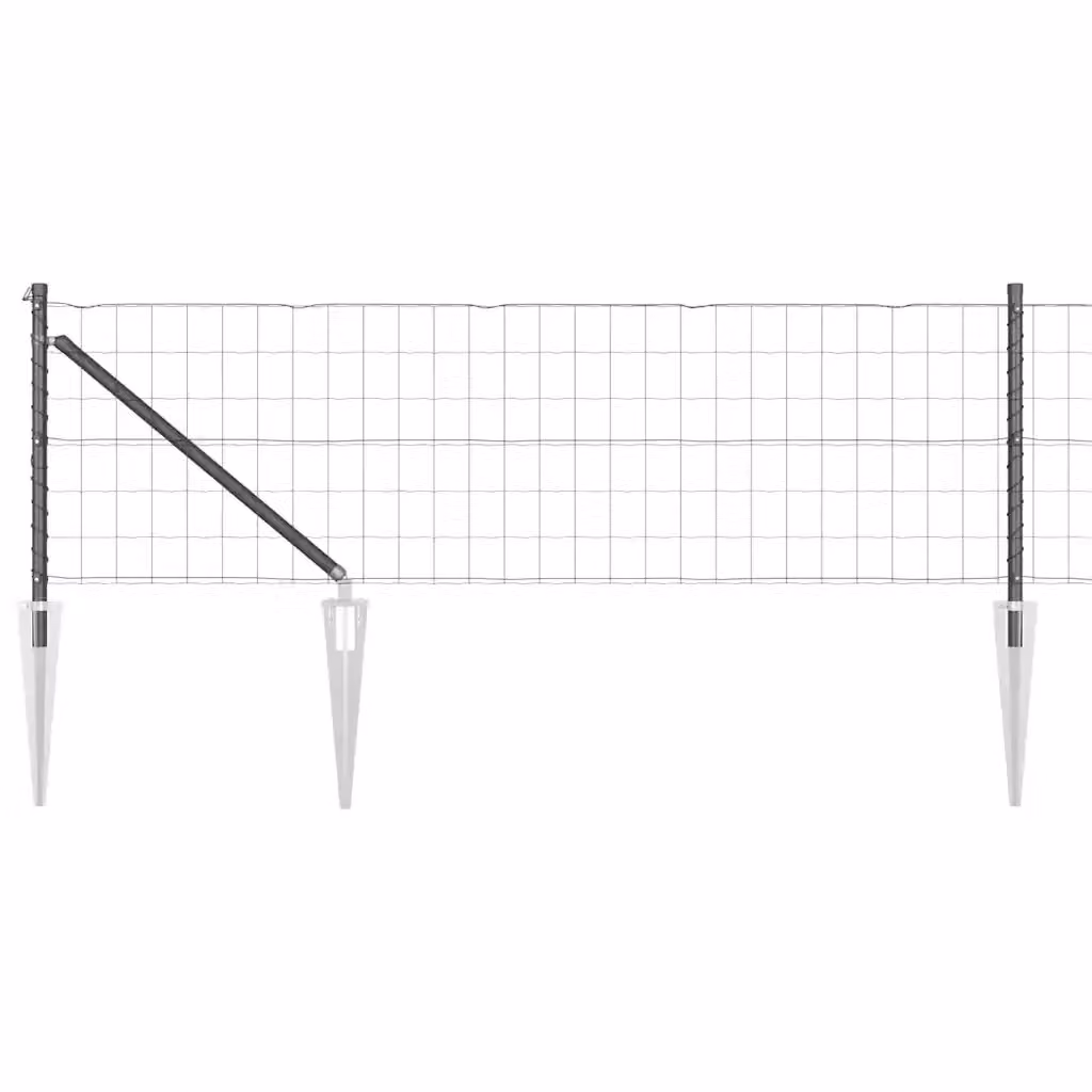 Recinzione VIDAXL in acciaio e PVC rivestito grigio, L: 25 m, H: 0,6 m – 2