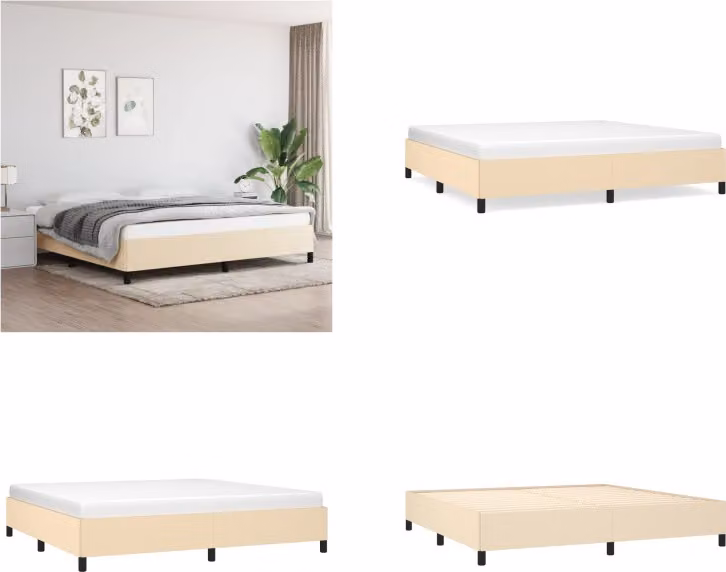 vidaXL Struttura letto crema 200x200 cm in tessuto - Struttura letto - Cornici letto - Struttura letto - Letto
