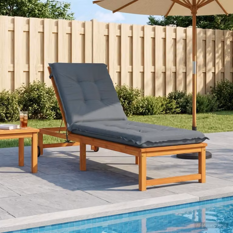 vidaXL Cuscino per Lettino GEMERT 100% Poliestere Blu 190 x 60 x 9 cm