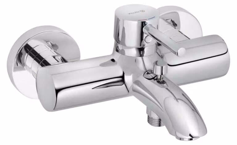 Miscelatore monocomando per lavabo e doccia, montaggio a parete, finitura cromata