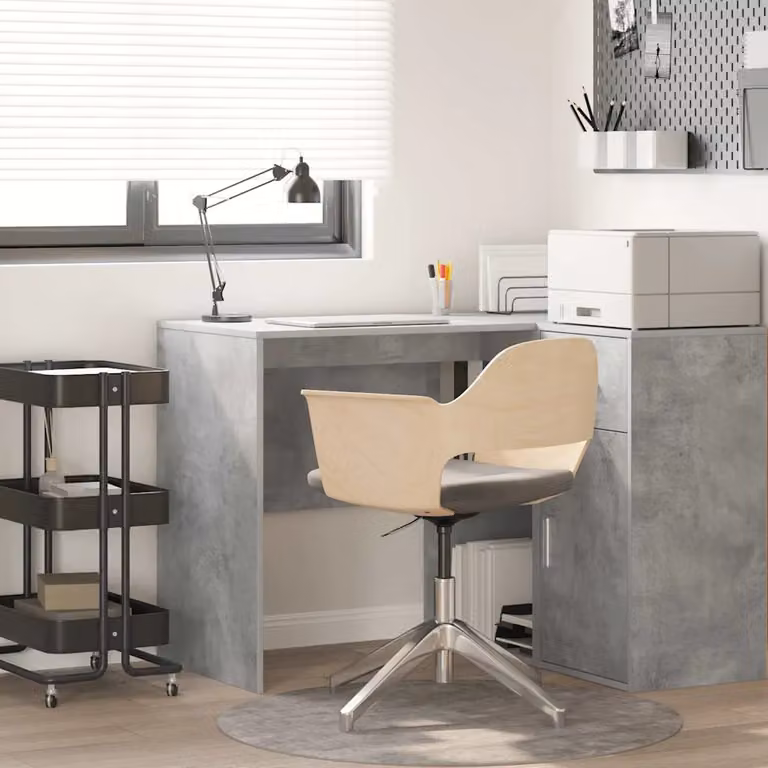 Scrivania moderna vidaXL in legno ingegnerizzato grigio, L 102 x P 50 x H 75 cm