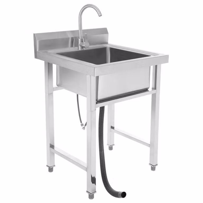 Lavello da cucina indipendente, acciaio inossidabile resistente, design spazioso , argento