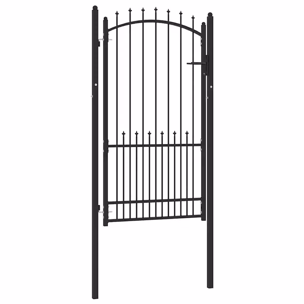 Cancello singolo a battente vidaXL in acciaio nero L: 104 cm, H: 134,5 cm – 2