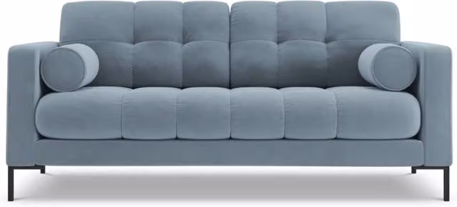 Divano 2 posti Bali di Cosmopolitan Design in velluto azzurro L: 152 cm, P: 75 cm, H: 92 cm – 1