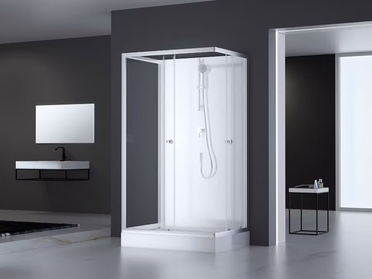 Doccia completa MARWELL Doccia completa White Dream 80 x 110 x 200 cm - set completo incl. piatto doccia e rubinetto - installazione reversibile