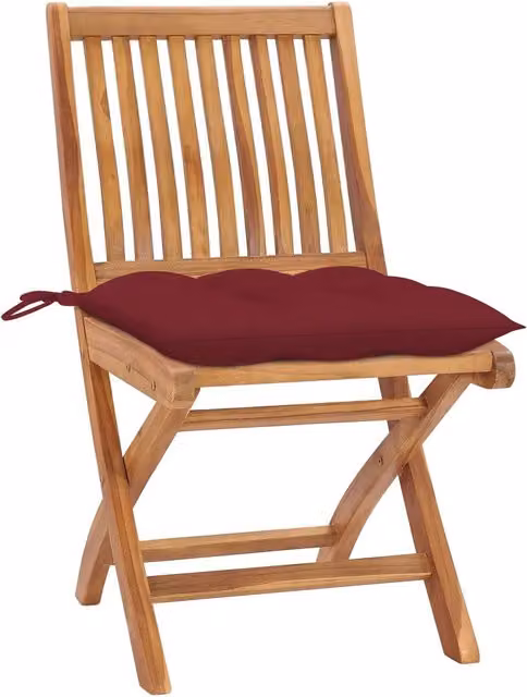 Sedie Pieghevoli con Cuscini 4 pz Massello di Teak 3072831