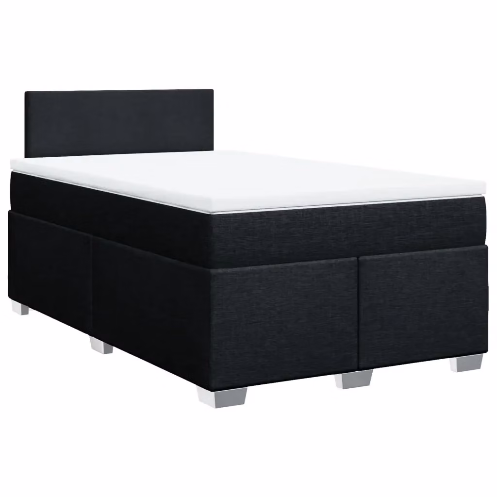 Letto Ibrido vidaXL con Giroletto a Molle e Materasso in Tessuto Nero e Bianco L/P/H: 200 x 120 x 76,7 cm – 2