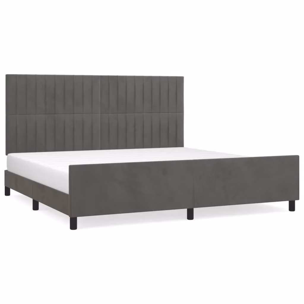 Giroletto vidaXL in Velluto Grigio con Struttura Imbottita L/P/H: 200 x 200 x 128 cm – 2