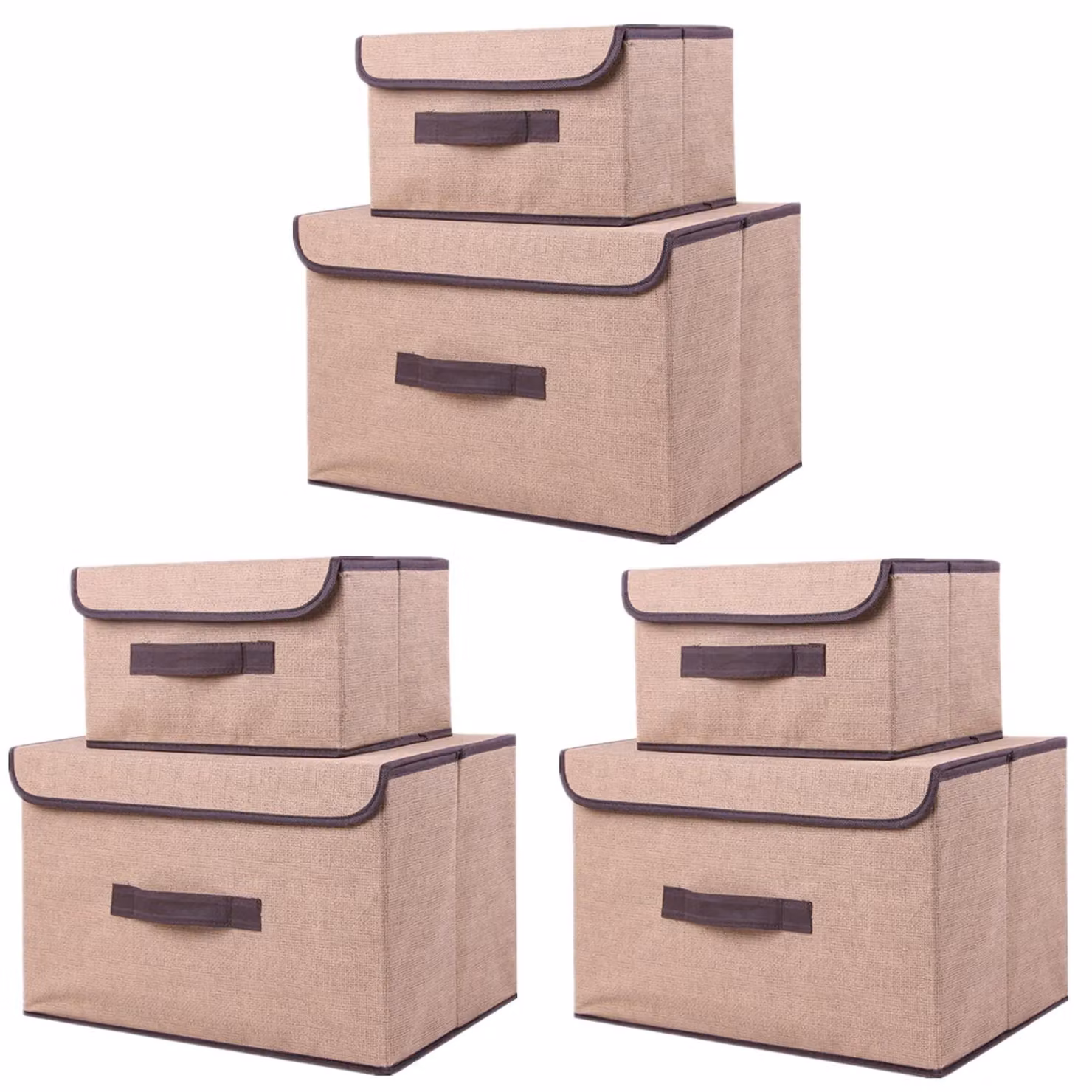 Set di 6 scatole pieghevoli con coperchio per riporre vestiti