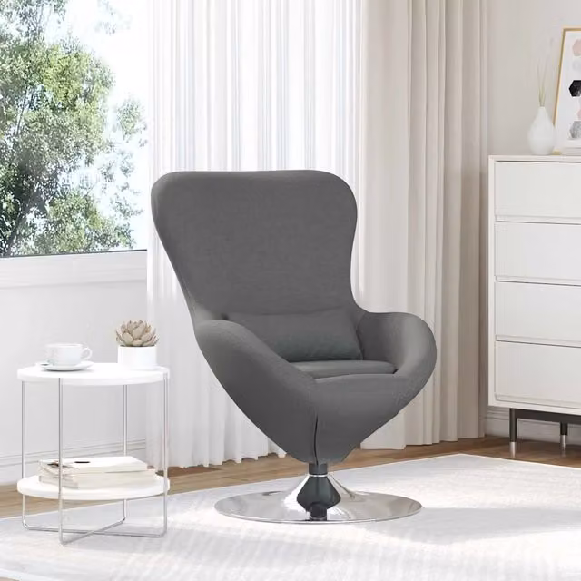 Divano Sedia-Poltrona uovo Grigio scuro 63 x 73 x 90 cm Tessuto 154773