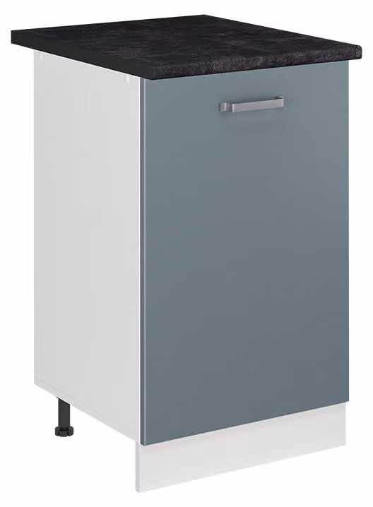 Mobiletto base cucina Vicco R-Line Grigio-blu/Bianco 50 cm piano di lavoro Antracite, Model 70148