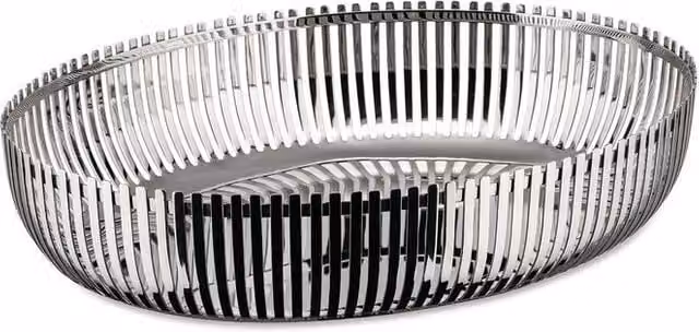 Cestino ovale Alessi PCH06-26 in acciaio inox color argento