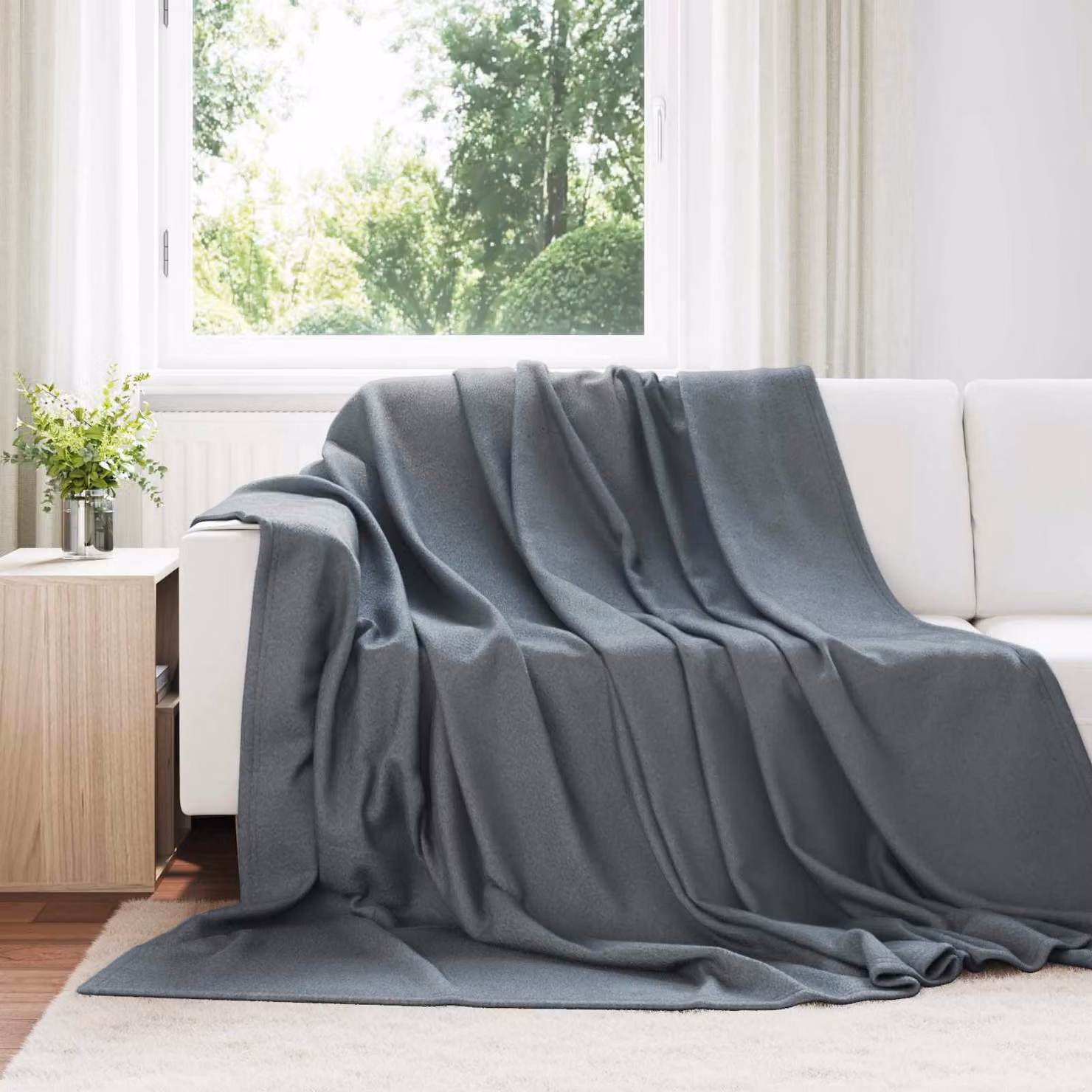 Set di 6 coperte in pile vidaXL grigio scuro L: 270 cm, P: 240 cm