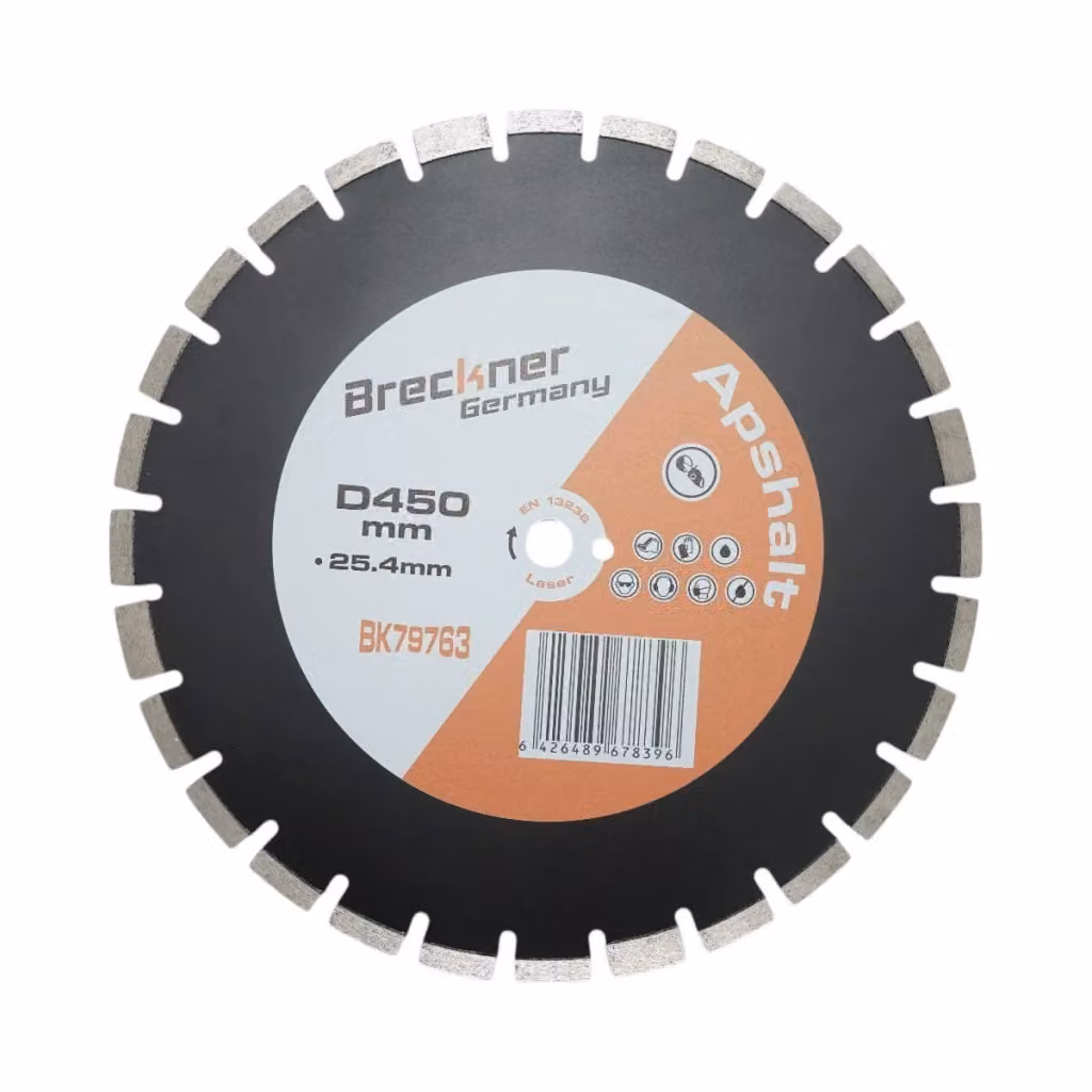 Disco diamantato segmentato Breckner Germany per asfalto, calcestruzzo e mattoni, Diametro: 450 mm – 2