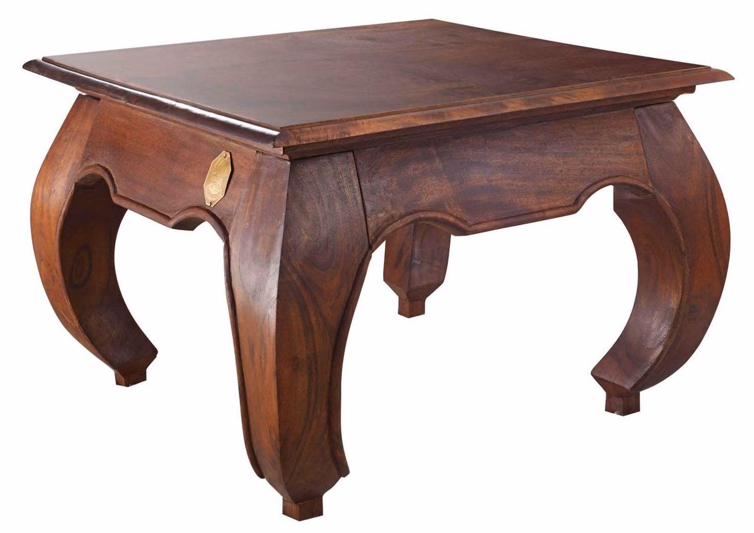 MASSIVMOEBEL24 | tavolino da salotto in legno di Acacia 60x60x40 nougat laccato OPIUM #612