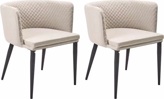 Set di 2 poltrone da giardino Beige Rivestimento in tessuto Gambe d'acciaio Arredamento da interno per esterni
