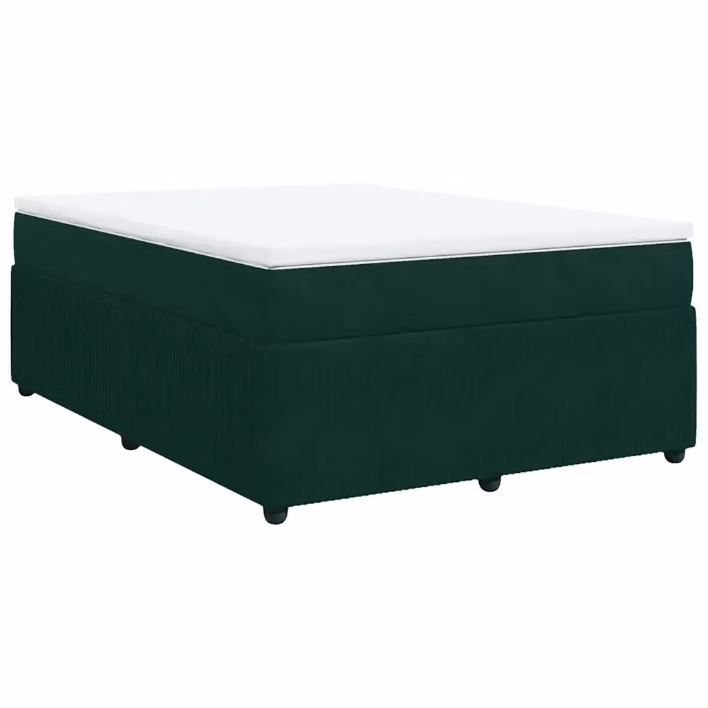 Letto Ibrido vidaXL con Struttura in Legno di Pino e Rivestimento in Velluto Verde e Bianco L/P: 140 x 200 cm – 2