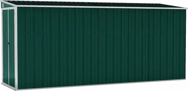 Capanno Giardino a Parete Verde 118x382x178 cm Acciaio Zincato CFW1653948