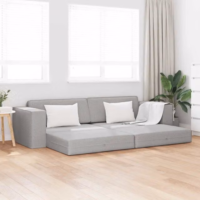 Divano letto Grigio Nuvola 245 x 78 x 77 cm Tessuto 4106724