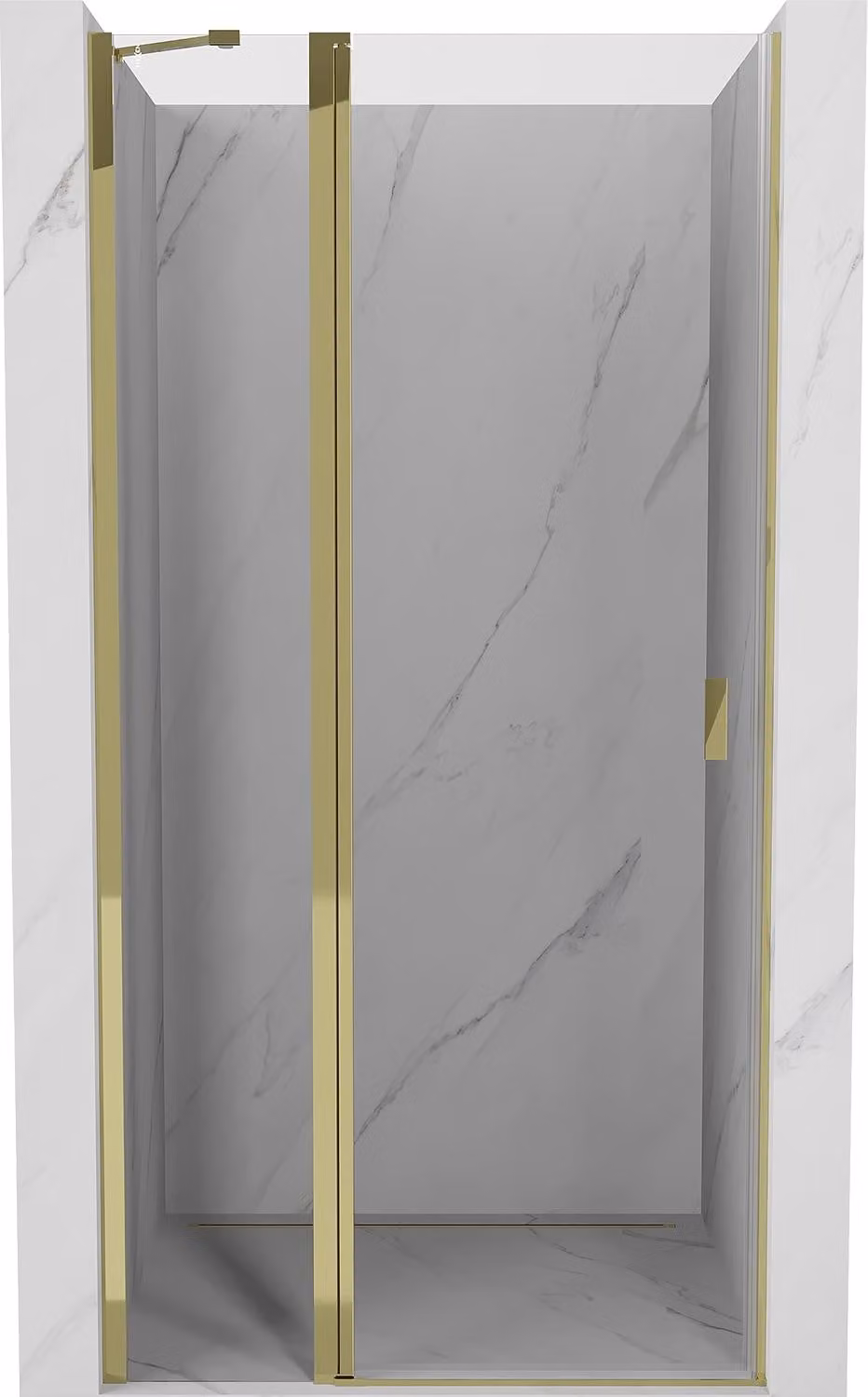 Mexen Mist porta doccia a battente 100 cm, trasparente, dorato - 8A4-100-000-50-00