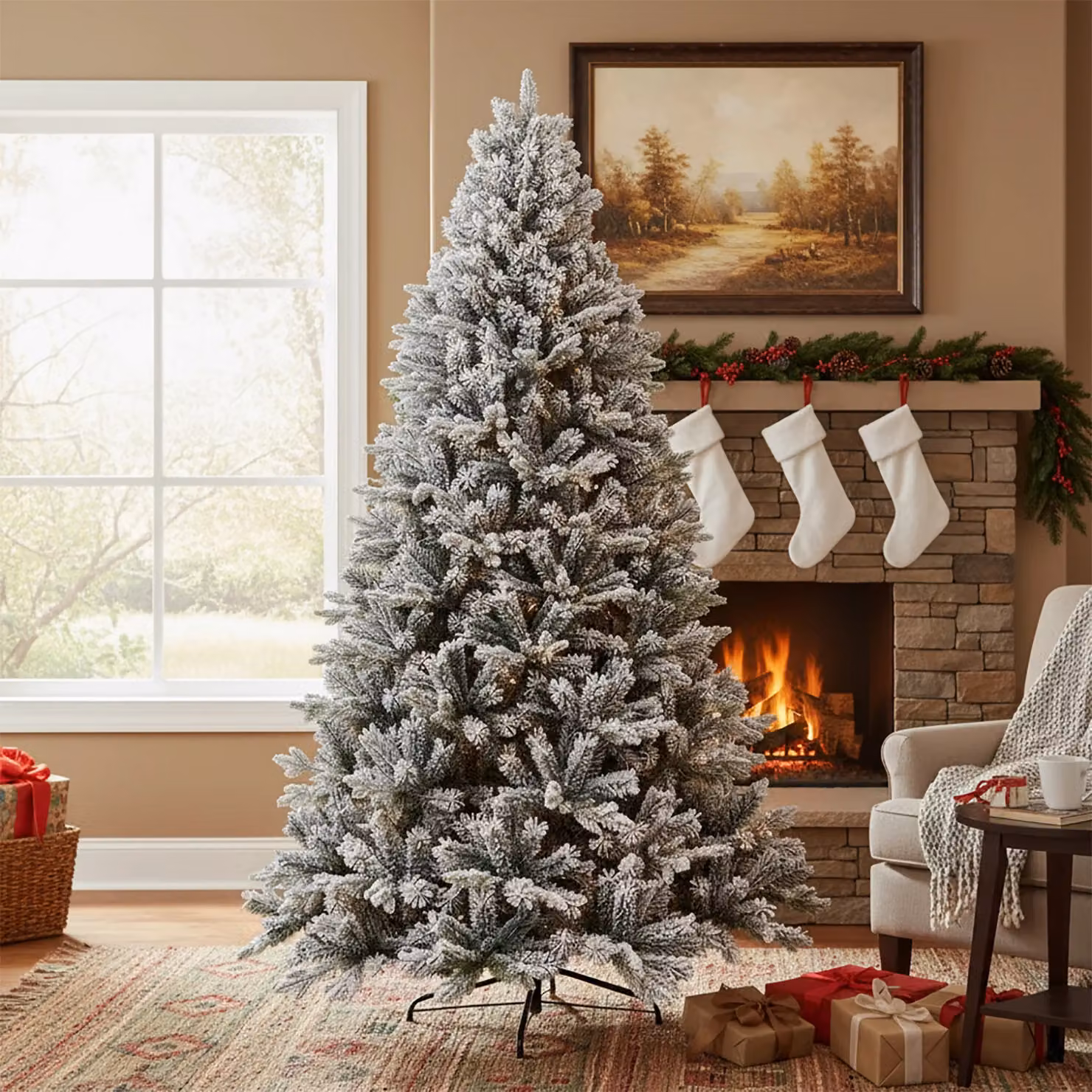 Albero di Natale Innevato Bajkal VESTIAMO CASA, colore verde, H 270 cm, Diametro alla base: 155 cm – 2