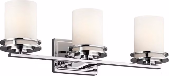 Applique bagno Hendrik cromata 3 luci G9 vetro opale IP44