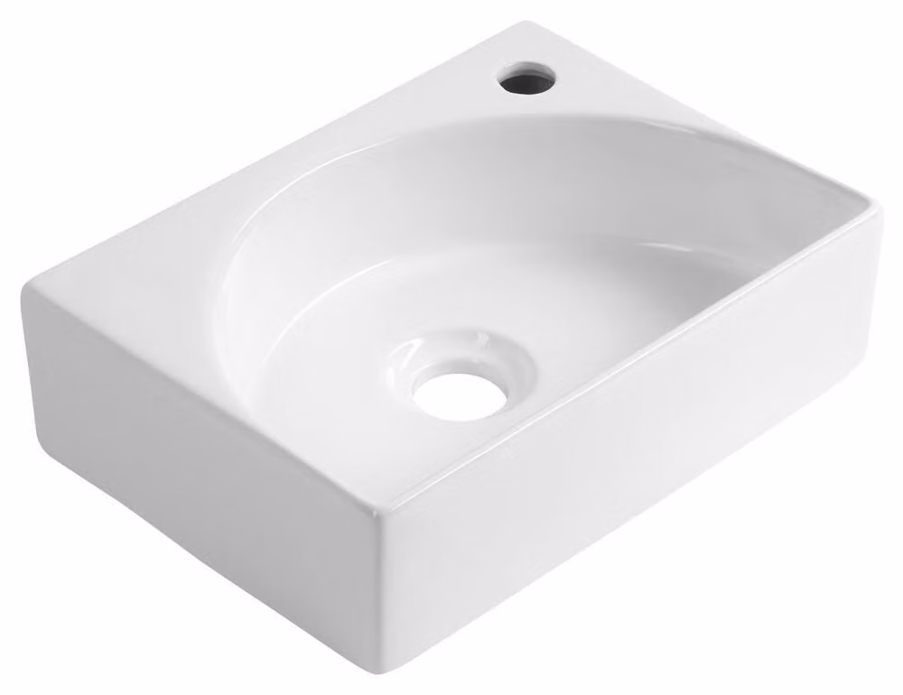 Lavabo in Vetroceramica RUBIC 34x25 cm, bianco