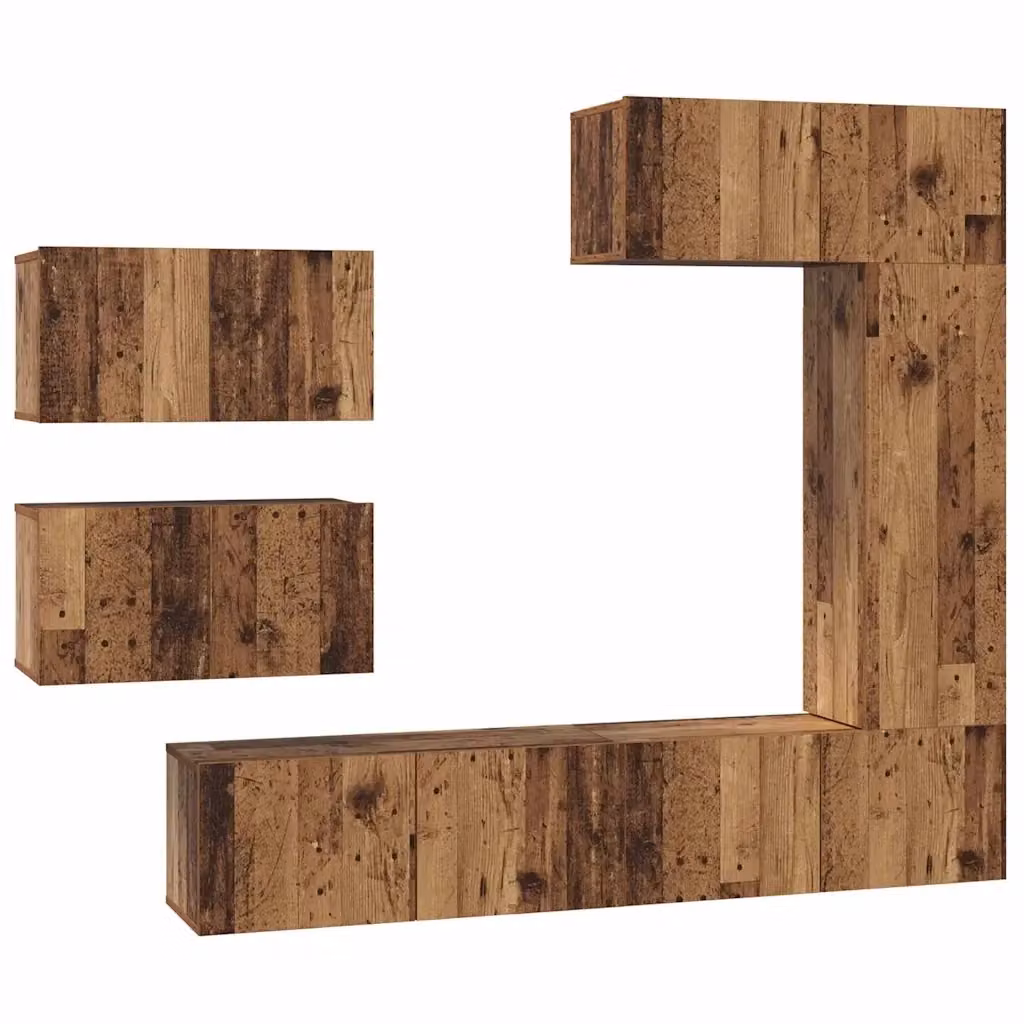 Set mobile TV moderno vidaXL in legno ingegnerizzato marrone opaco, 6 pezzi – 2