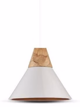 V-TAC VT-7425 Lampadario portalampada 1MT E27 moderno in legno e metallo bianco lucido Ф250mm - sku 3756