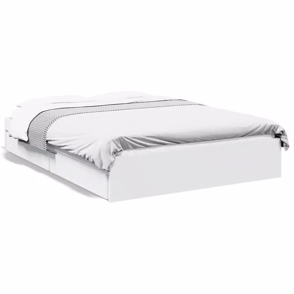 Letto con cassetti vidaXL in legno multistrato bianco L/P/H: 120 x 200 x 203 cm – 2
