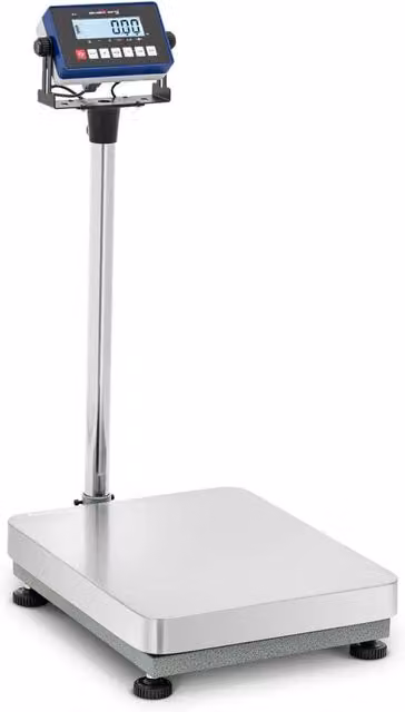 Bilancia a piattaforma professionale industriale in acciaio inossidabile argento, capacità 60 kg, precisione 0,002 kg, L: 50 cm, P: 40 cm