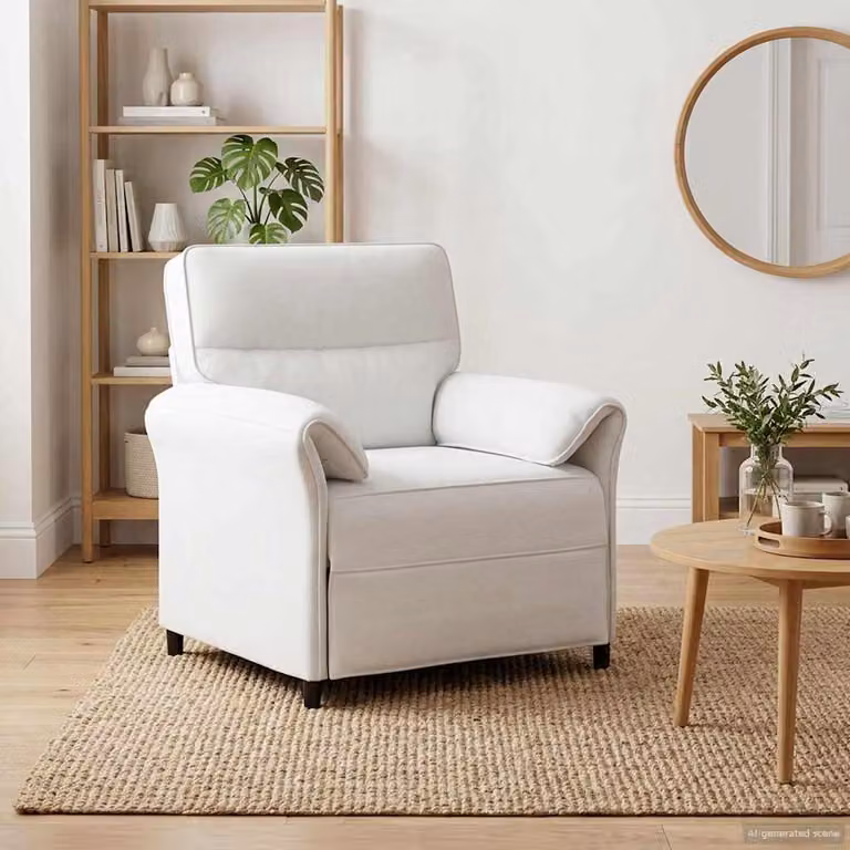 Divano moderno vidaXL in tessuto bianco con struttura in metallo e imbottitura in schiuma per il tuo soggiorno