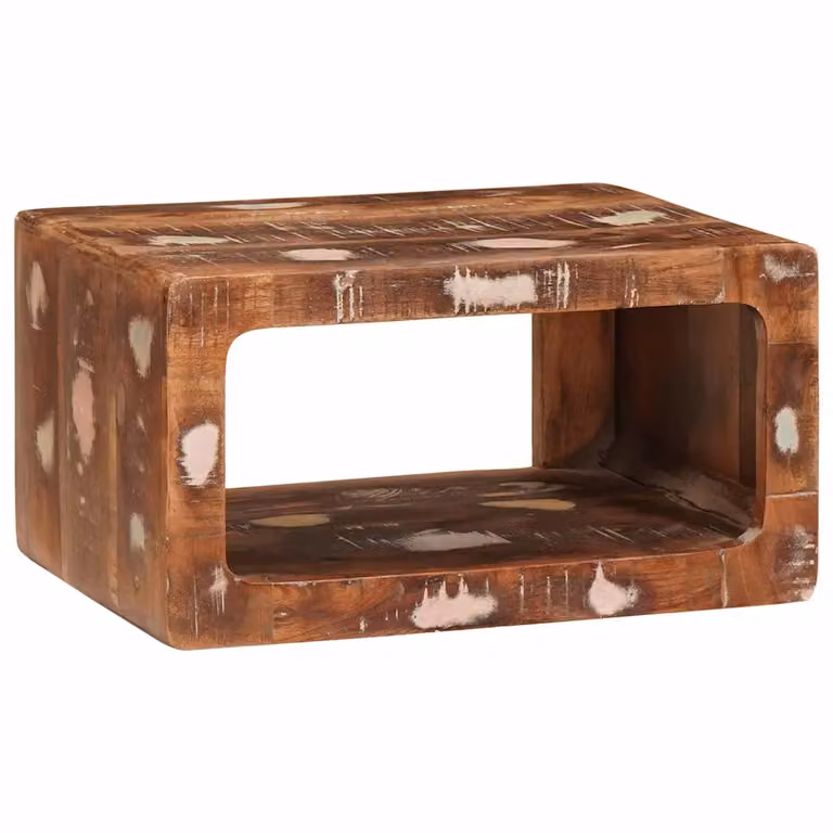 Comodino rustico in legno massello vidaXL, Marrone, L 45 x P 30 x H 24 cm