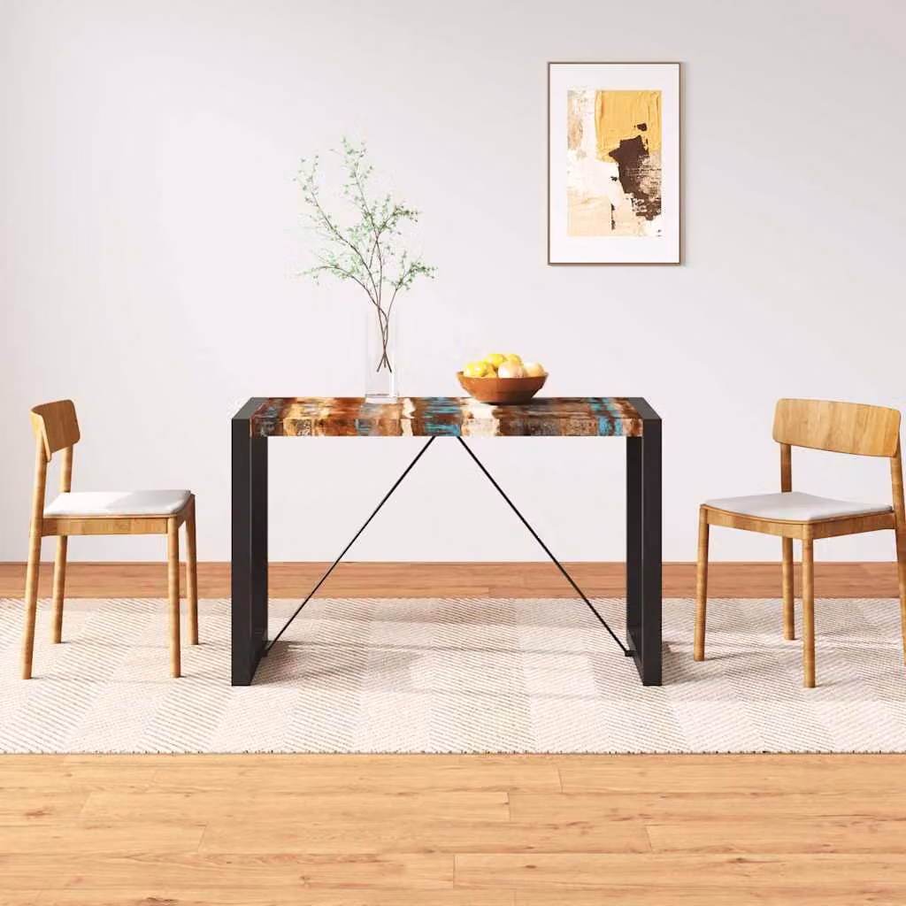 vidaXL Tavolo da Pranzo Rettangolare in Legno di Acacia e Mango Marrone con Stile Industriale L: 120 cm, P: 76 cm, H: 60 cm