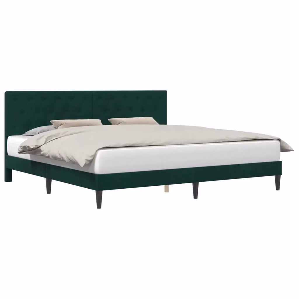 Struttura del letto con giroletto in velluto verde scuro Design In L/P/H: 180 x 200 x 96 cm – 2