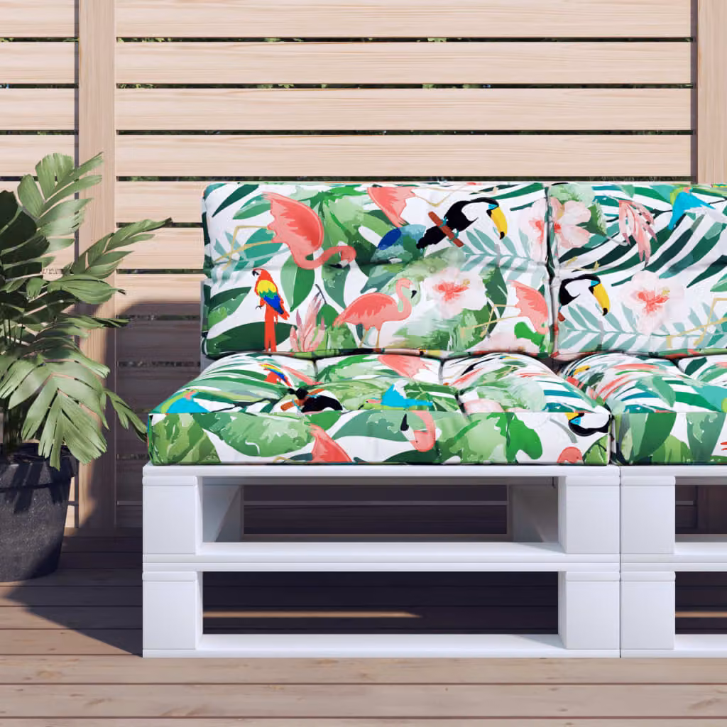 Set di 2 cuscini per pallet vidaXL multicolore in poliestere resistente all'acqua e ai raggi UV